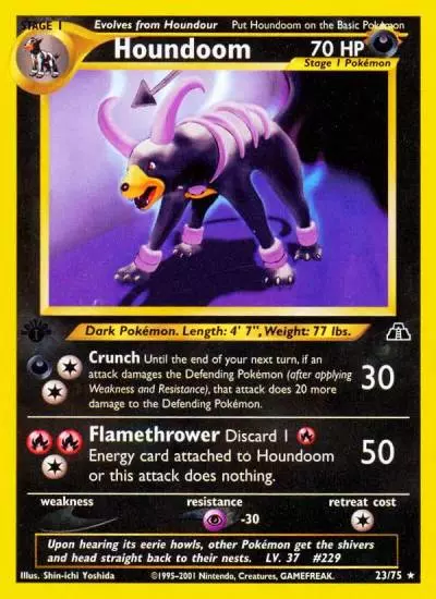 Houndoom 23/75 Neo Discovery Pokemon card