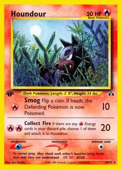 Houndour 24/75 Neo Discovery Pokemon card