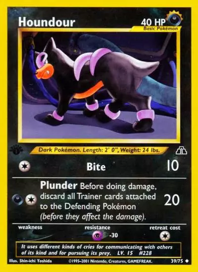Houndour 39/75 Neo Discovery Pokemon card