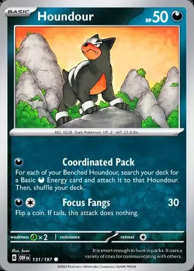 Houndour 131/197 Obsidian Flames Pokemon card