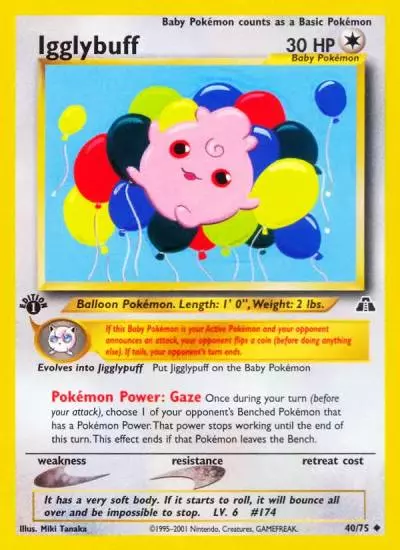 Igglybuff 40/75 Neo Discovery Pokemon card