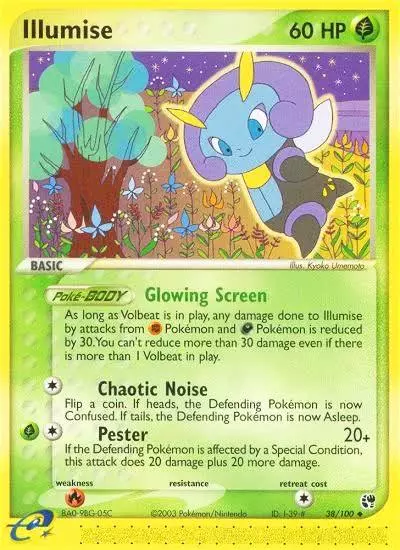 Illumise 38/100 Sandstorm Pokemon card