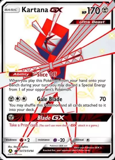 Kartana-GX SV73/94 Hidden Fates Shiny Vault Pokemon card