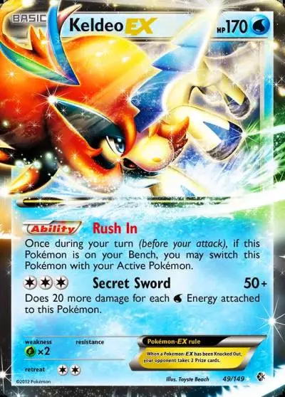 Keldeo-EX 49/149 Boundaries Crossed Pokemon card