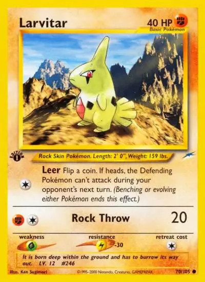Larvitar 70/105 Neo Destiny Pokemon card
