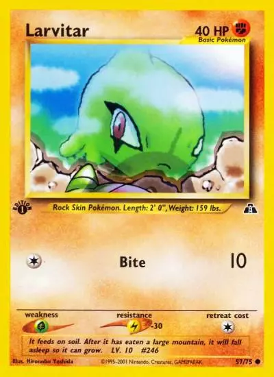 Larvitar 57/75 Neo Discovery Pokemon card