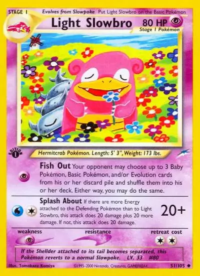 Light Slowbro 51/105 Neo Destiny Pokemon card