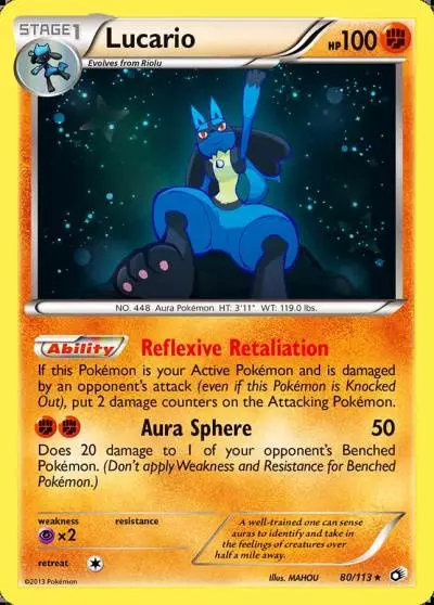 Lucario 80/113 Legendary Treasures Pokemon card