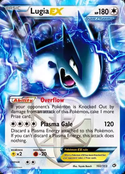 Lugia-EX 102/113 Legendary Treasures Pokemon card