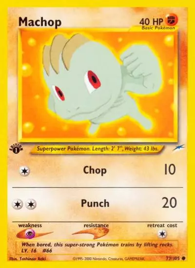 Machop 73/105 Neo Destiny Pokemon card