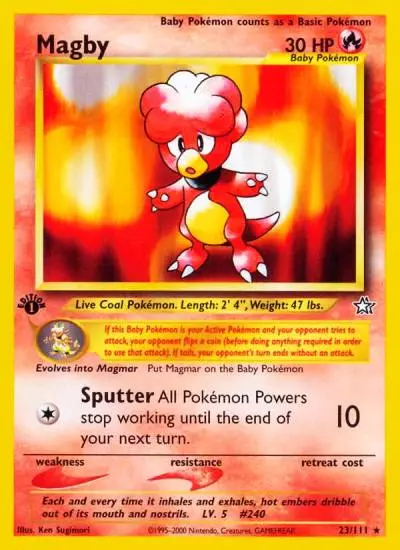 Magby 23/111 Neo Genesis Pokemon card
