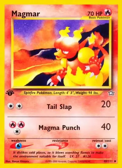 Magmar 40/111 Neo Genesis Pokemon card