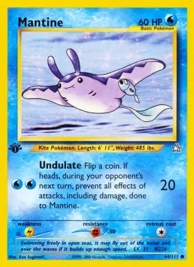 Mantine 64/111 Neo Genesis Pokemon card
