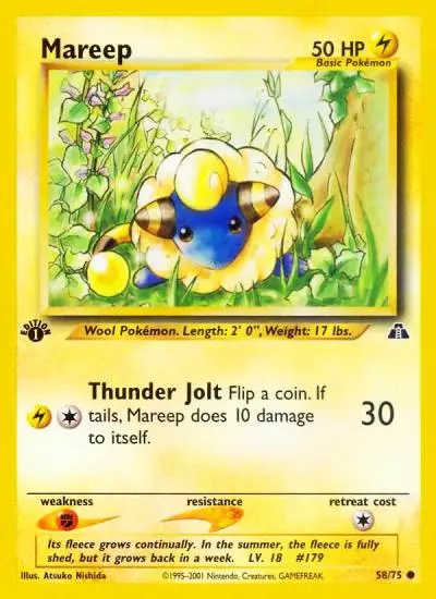 Mareep 58/75 Neo Discovery Pokemon card