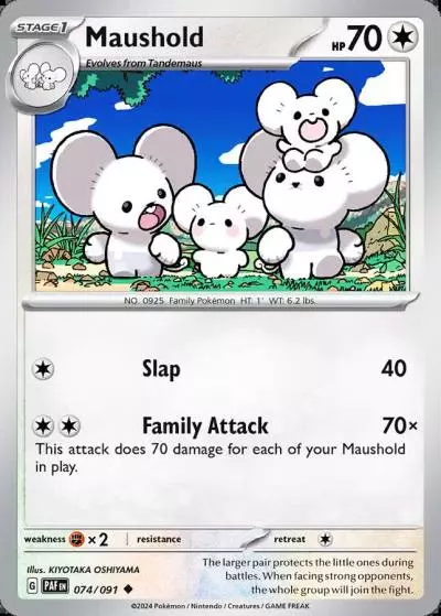 Maushold 74/91 Paldean Fates Pokemon card