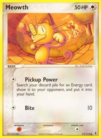Meowth 77/113 Delta Species Pokemon card