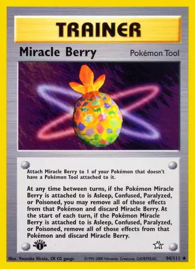 Miracle Berry 94/111 Neo Genesis Pokemon card