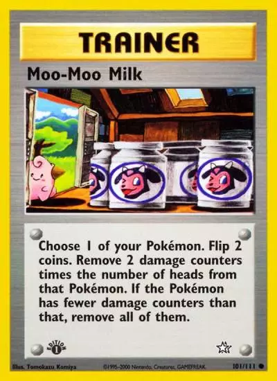 Moo-Moo Milk 101/111 Neo Genesis Pokemon card