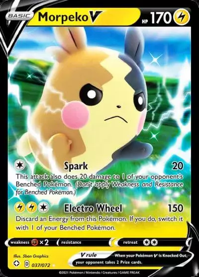 Morpeko V 37/72 Shining Fates Pokemon card
