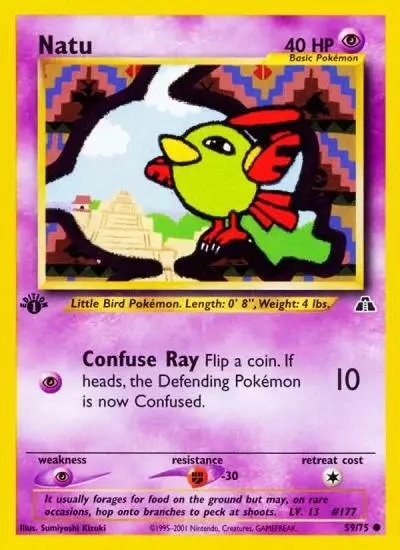 Natu 59/75 Neo Discovery Pokemon card