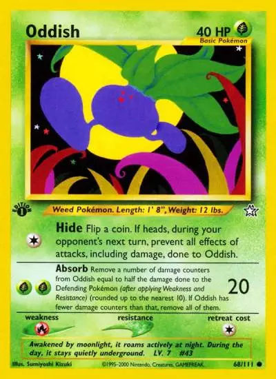 Oddish 68/111 Neo Genesis Pokemon card