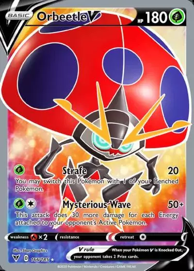 Orbeetle V 166/185 Vivid Voltage Pokemon card