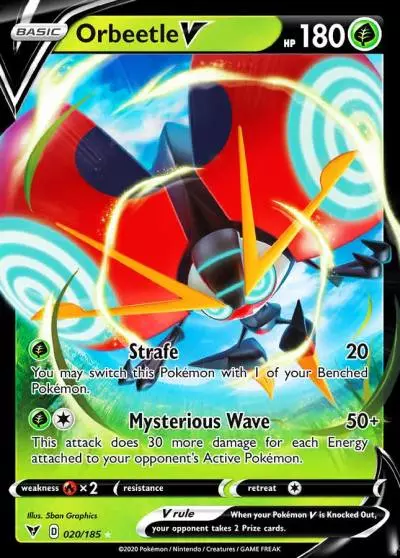Orbeetle V 20/185 Vivid Voltage Pokemon card