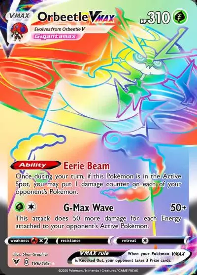 Orbeetle VMAX 186/185 Vivid Voltage Pokemon card