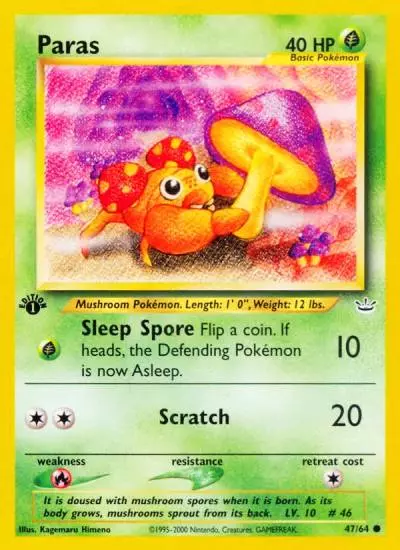 Paras 47/64 Neo Revelation Pokemon card