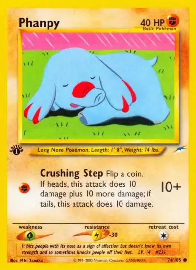 Phanpy 76/105 Neo Destiny Pokemon card