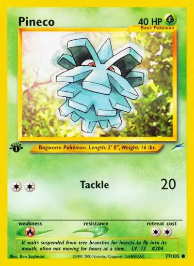 Pineco 77/105 Neo Destiny Pokemon card