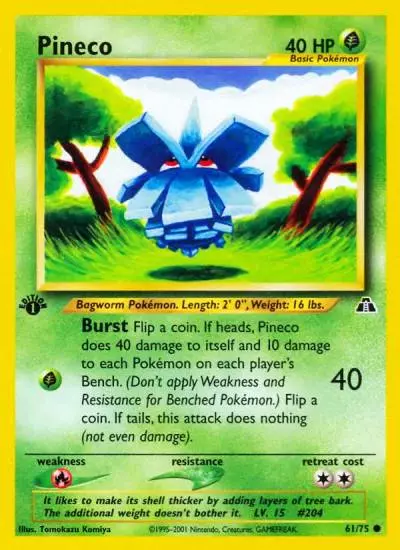 Pineco 61/75 Neo Discovery Pokemon card