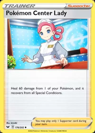 Pokémon Center Lady 176/202 Sword & Shield Pokemon card