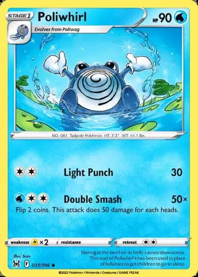 Poliwhirl 31/196 Lost Origin Pokemon card