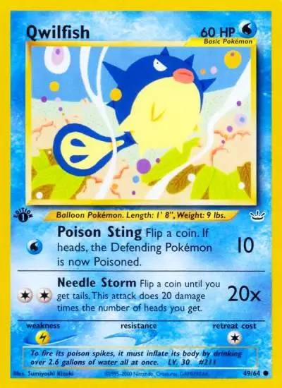 Qwilfish 49/64 Neo Revelation Pokemon card