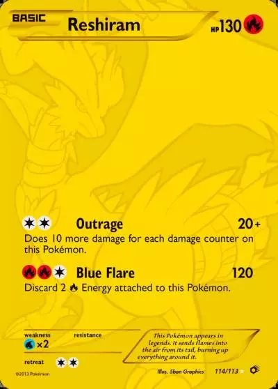 Reshiram 114/113 Legendary Treasures Pokemon card