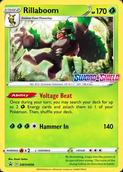 Rillaboom SWSH006/307 SWSH Black Star Promos Pokemon card