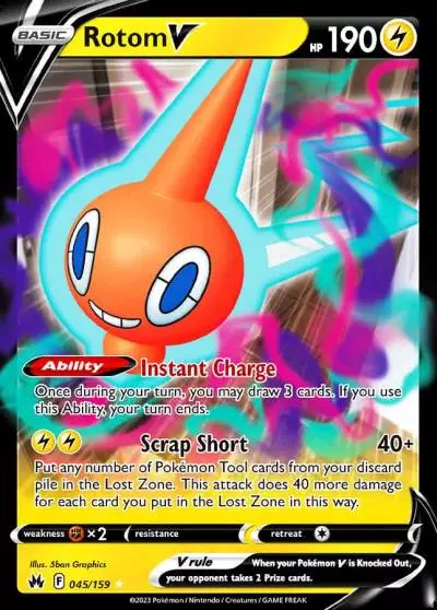 Rotom V 45/159 Crown Zenith Pokemon card