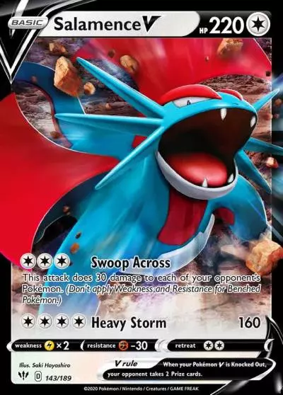 Salamence V 143/189 Darkness Ablaze Pokemon card