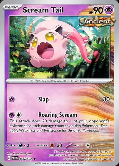 Scream Tail 86/182 Paradox Rift Pokemon card