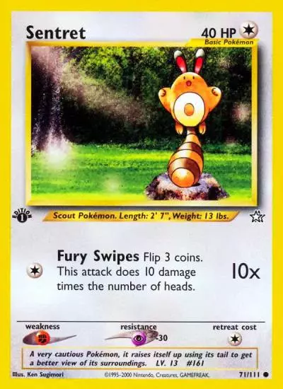 Sentret 71/111 Neo Genesis Pokemon card