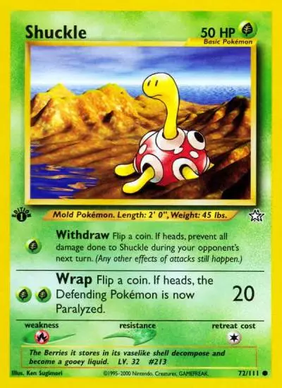 Shuckle 72/111 Neo Genesis Pokemon card