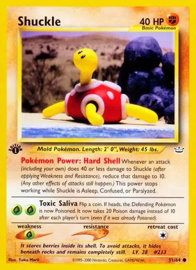 Shuckle 51/64 Neo Revelation Pokemon card