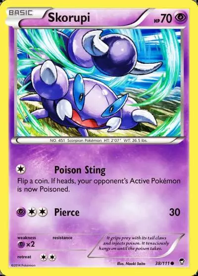 Skorupi 38/111 Furious Fists Pokemon card