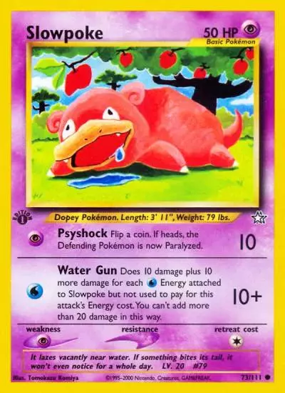 Slowpoke 73/111 Neo Genesis Pokemon card