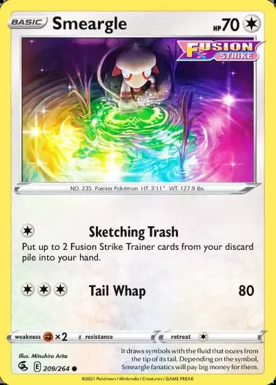 Smeargle 209/264 Fusion Strike Pokemon card