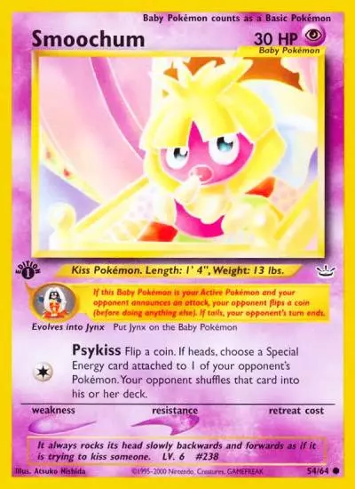 Smoochum 54/64 Neo Revelation Pokemon card