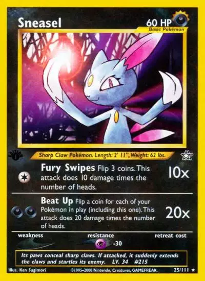 Sneasel 25/111 Neo Genesis Pokemon card