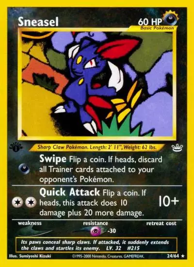 Sneasel 24/64 Neo Revelation Pokemon card