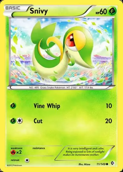 Snivy 11/149 Boundaries Crossed Pokemon card
